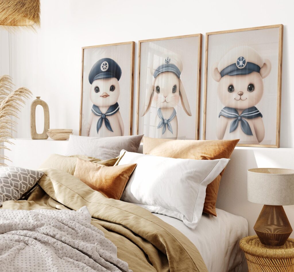 Set of 3 Nautical Animal Nursery Prints Set of 3 Nautical Animal Nursery Prints