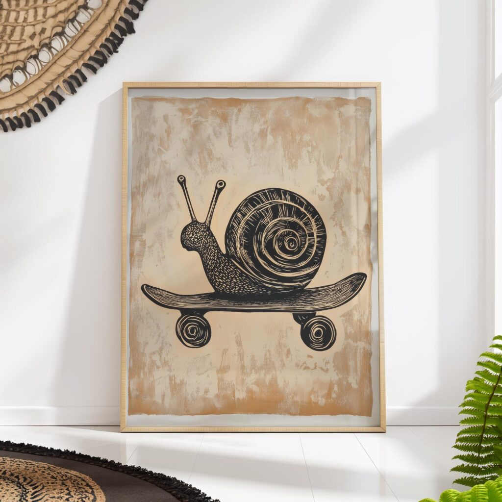 Skateboard Snail Print Skateboard Snail Print