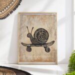 Skateboard Snail Print