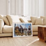 Ski Lift Dogs Art Print