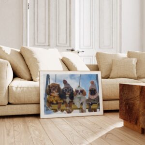 Ski Lift Dogs Art Print