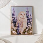 Sleeping Barn Owl Among Wildflowers Print