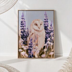 Sleeping Barn Owl Among Wildflowers Print