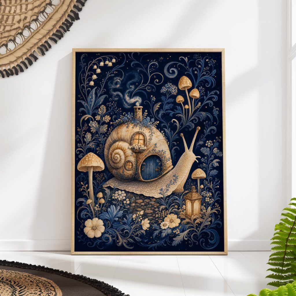 Snail Cottage Print Snail Cottage Print
