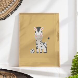 Soccer Zebra Nursery Print