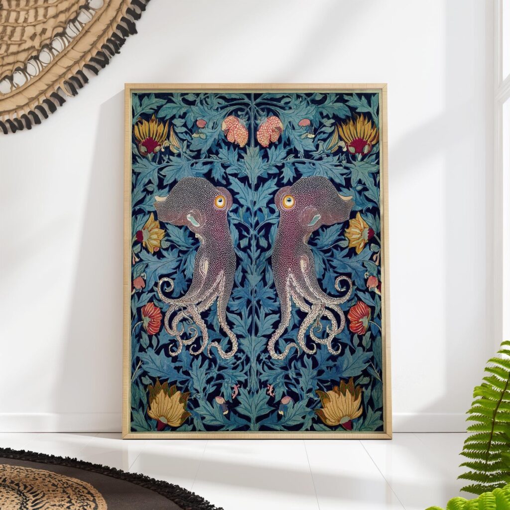 Squid Botanical Wall Art Squid Botanical Wall Art