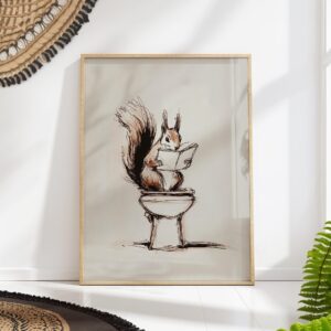 Squirrel Bathroom Art Print