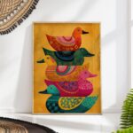 Stacked Ducks Art Print