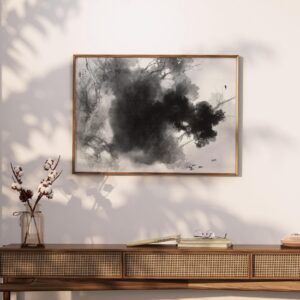 Sumi-e Ink Landscape Print