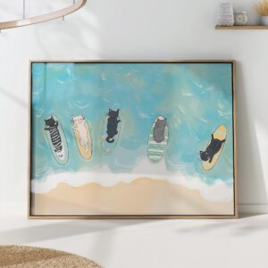 Surfing Cats Beach Print