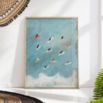 Surfing Dogs Art Print