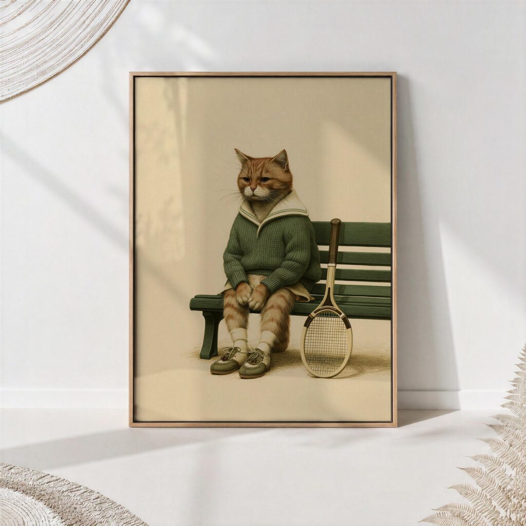 Tabby Tennis Cat Print Tabby Tennis Cat Print