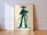 Teal Cowgirl Poster