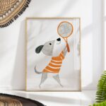 Tennis Dog Nursery Print