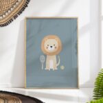 Tennis Lion Nursery Print