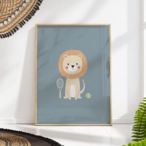 Tennis Lion Nursery Print