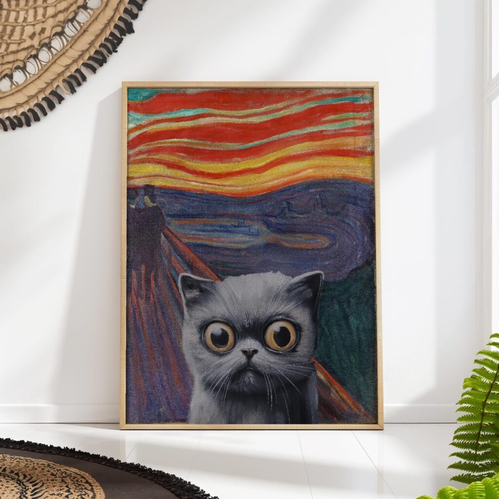 The Scream Cat Munch Art Print