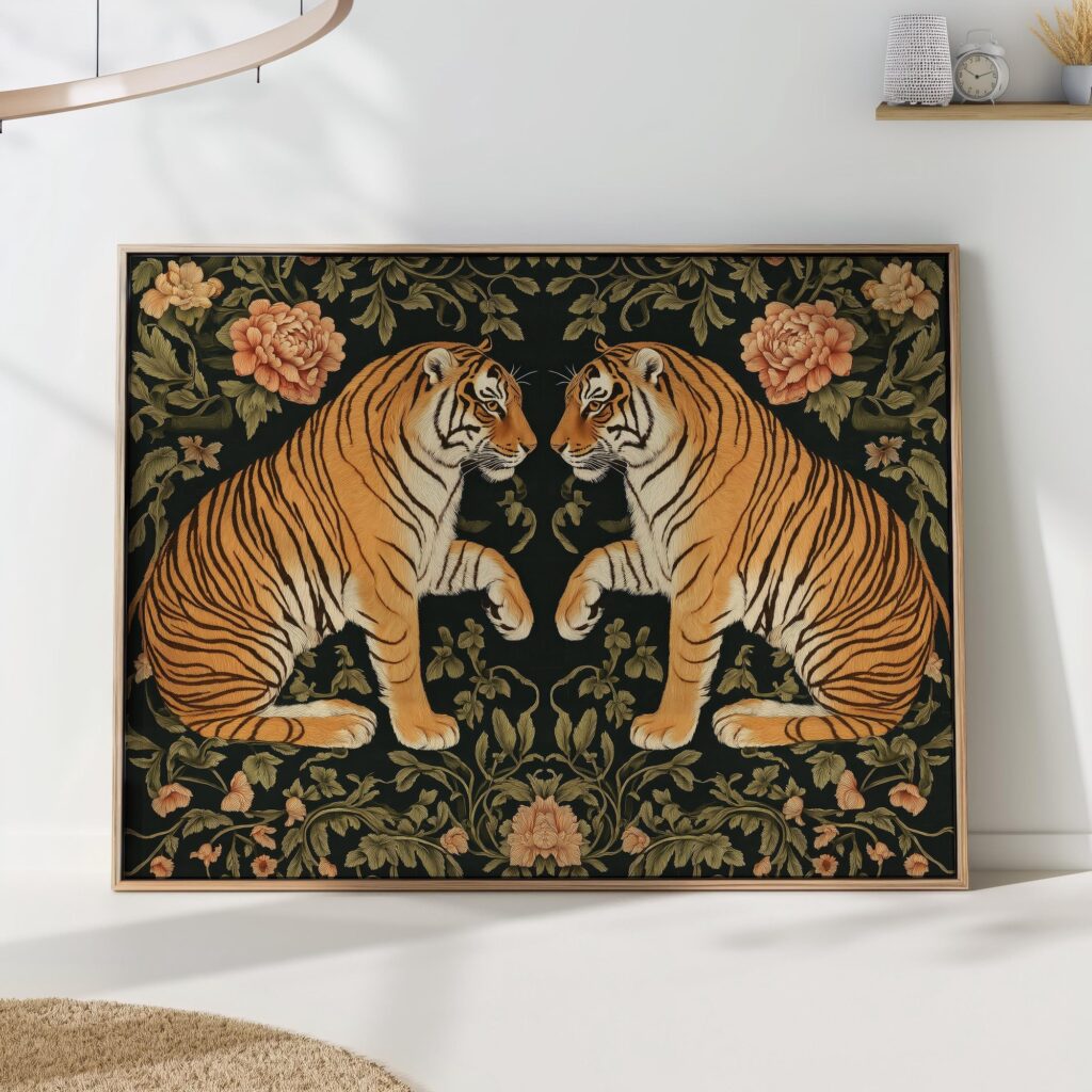 Tiger Floral Art Print