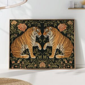 Tiger Floral Art Print