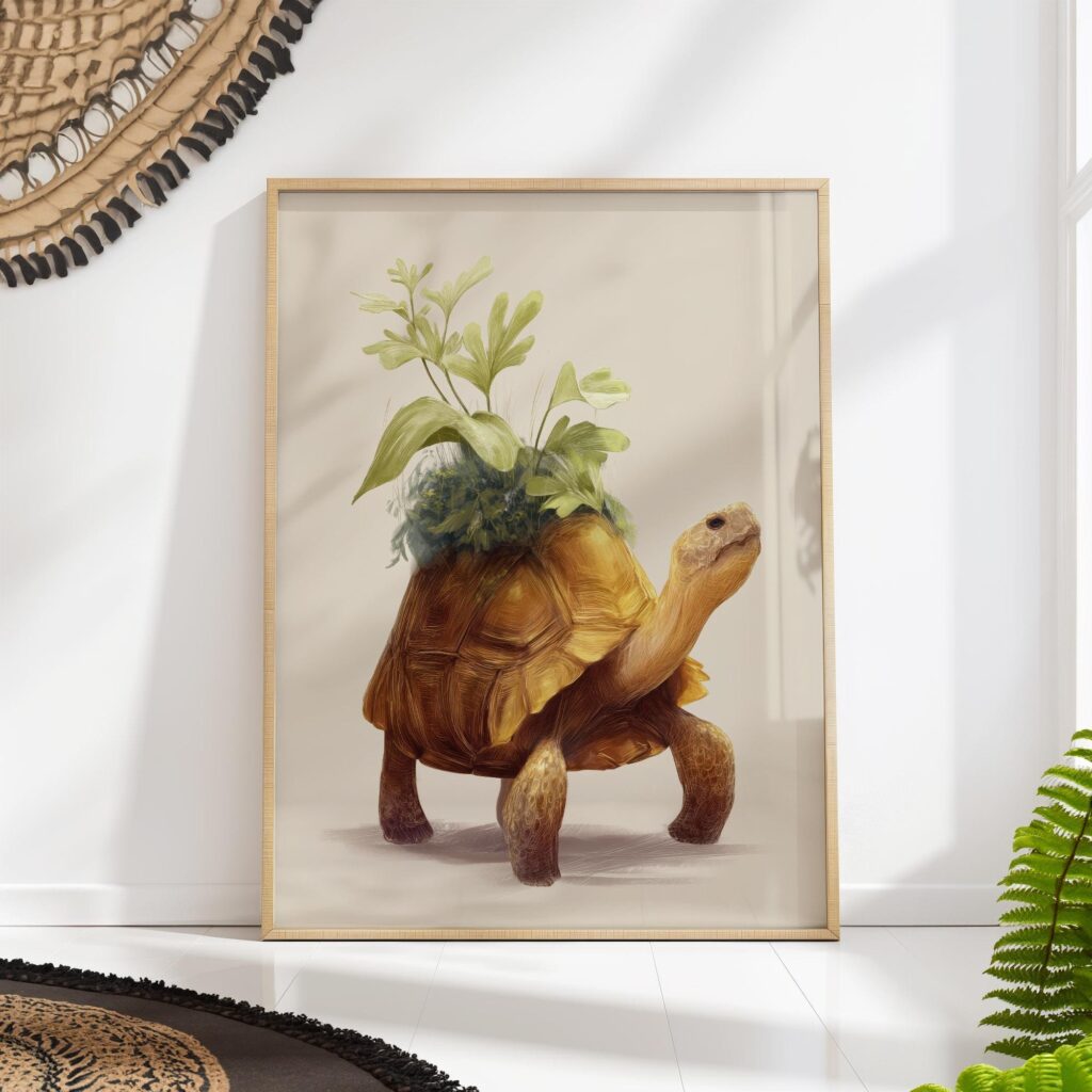 Tortoise Turtle Botanical Print Tortoise Turtle Botanical Print