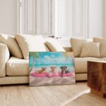 Tropical Beach Dogs Art Print