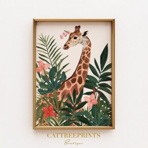 Tropical Giraffe Art Print