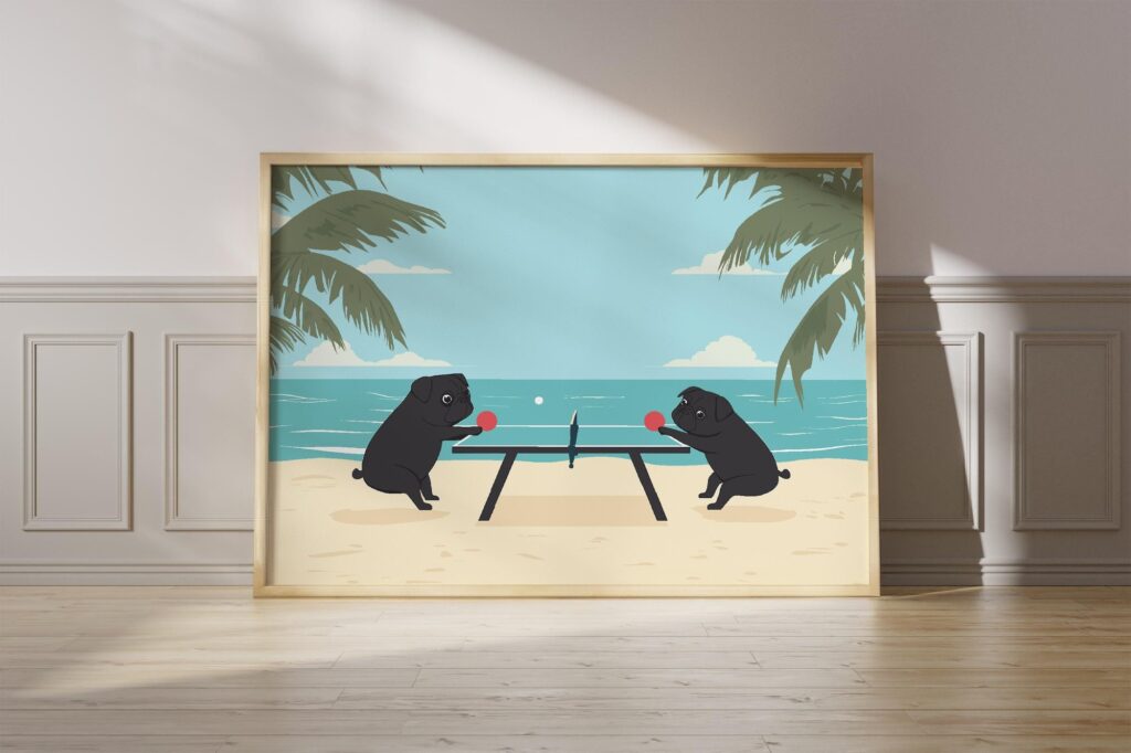Tropical Pug Print Tropical Pug Print