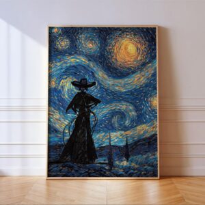 Van Gogh Starry Night Cowgirl Print