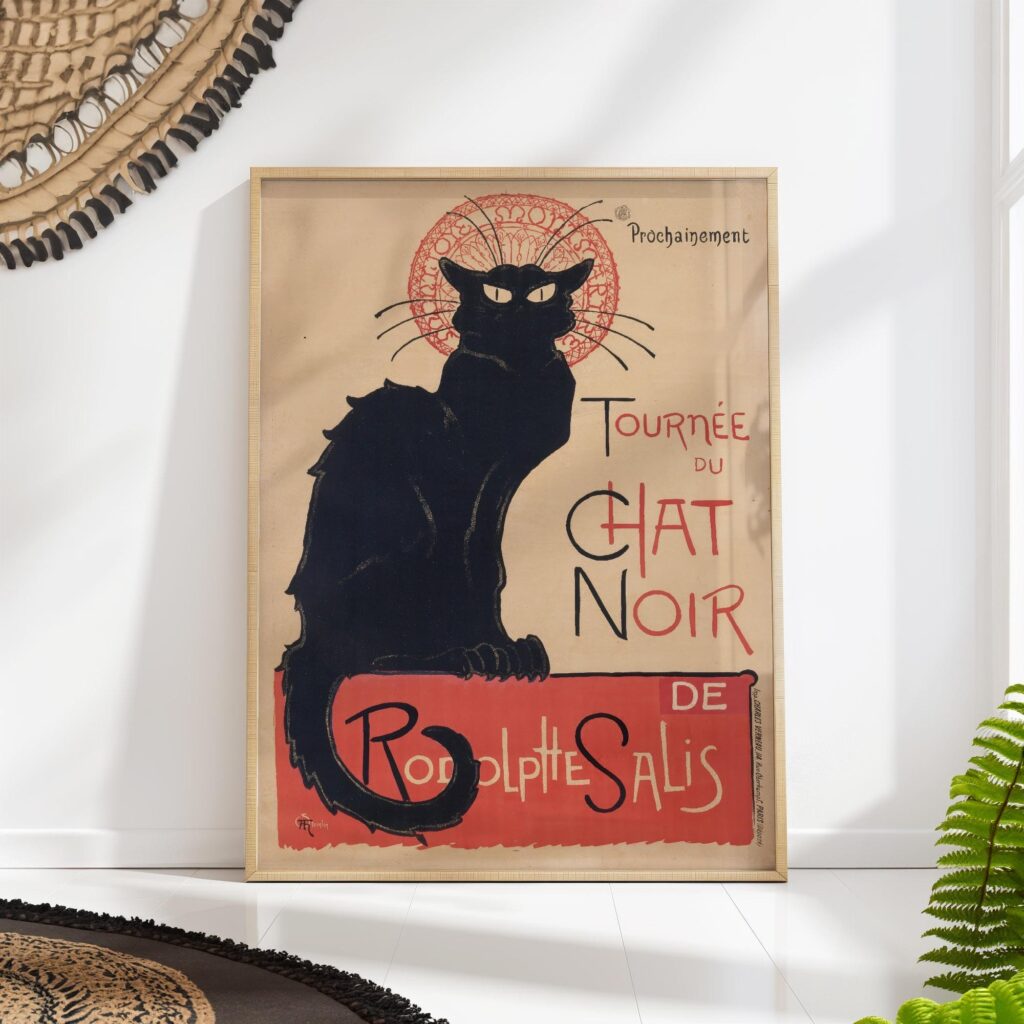 Vintage Art Deco Black Cat Poster Vintage Art Deco Black Cat Poster