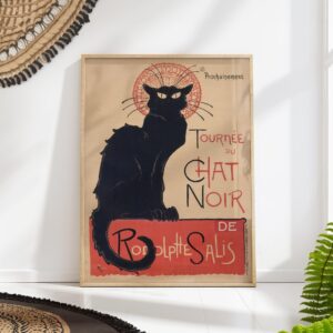 Vintage Art Deco Black Cat Poster