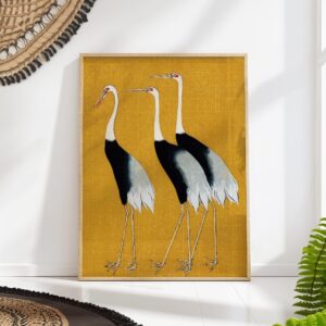Vintage Crane Birds Wall Art