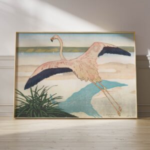 Vintage Flamingo Art Deco Print
