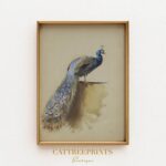 Vintage Peacock Print