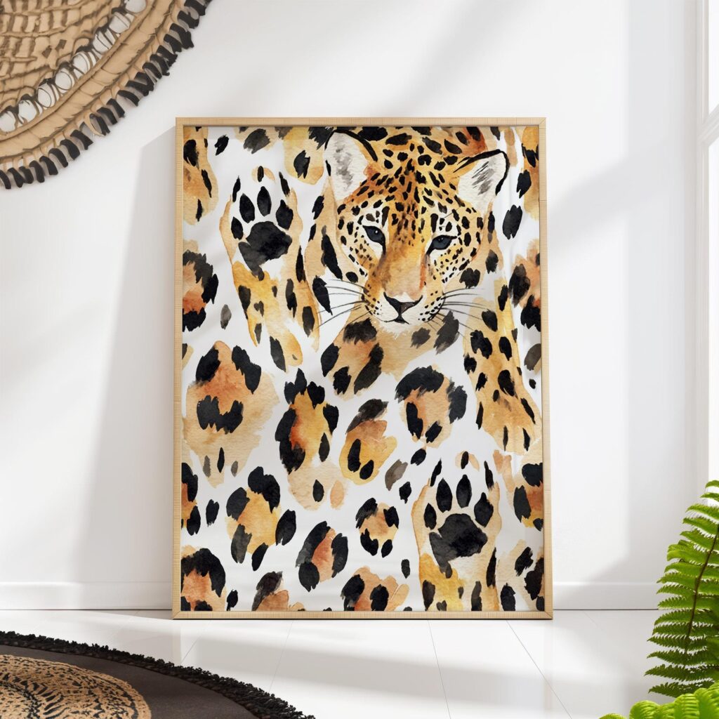Watercolor Leopard Print Wall Art Watercolor Leopard Print Wall Art