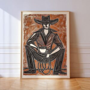 Western Cowboy Coffee Print