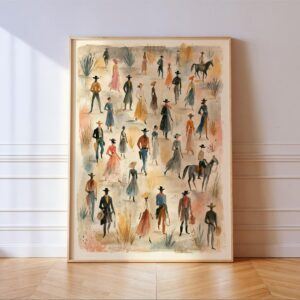 Western Cowboy Cowgirl Print