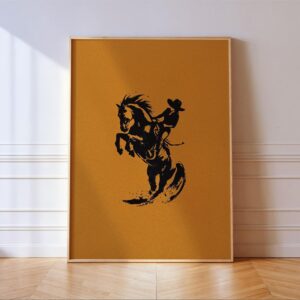 Western Cowgirl Bronco Wall Art