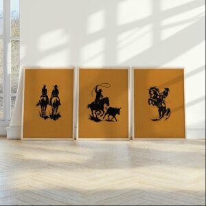 Western Rodeo Art Print Set