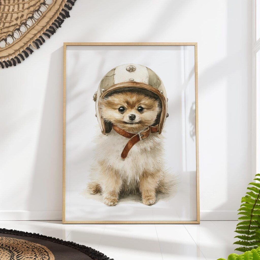 Whimsical Pomeranian Puppy Art Print Whimsical Pomeranian Puppy Art Print