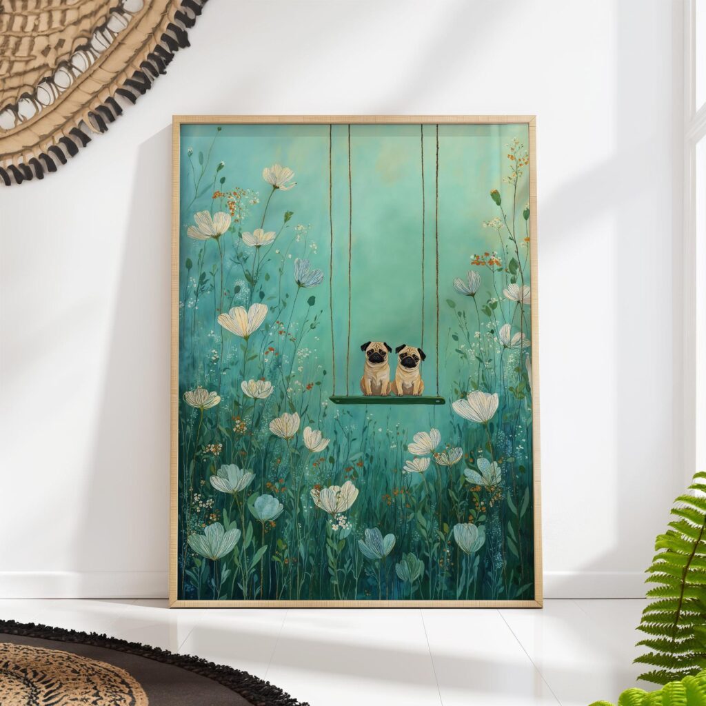 Whimsical Pug Print Whimsical Pug Print