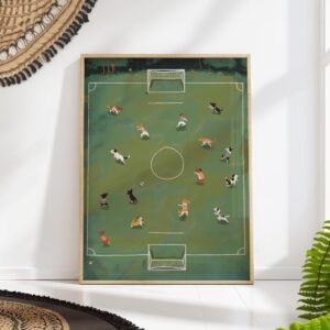 Whimsical Soccer Dog Art Print