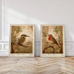 William Morris Bird Print Set Kingfisher Robin