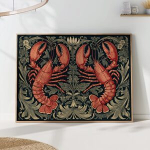 William Morris Botanical Lobster Print