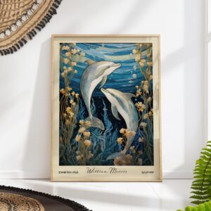 William Morris Dolphins Art Print
