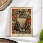William Morris Grumpy Cat Art Print