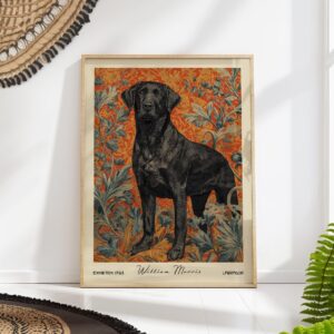 William Morris Inspired Labrador Art Print