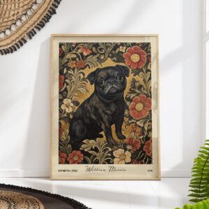William Morris Pug Art Print