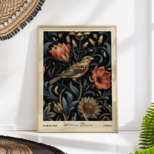 William Morris Sparrow Floral Wall Art