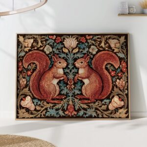 William Morris Squirrel Botanical Wall Art Print