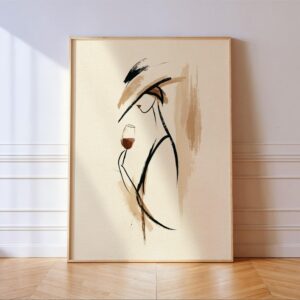 Woman Wine Glass Print
